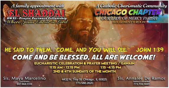 El Shaddai invites you to their Gawain. 2nd & 4th Sundays of the month. 1:15pm at OLM